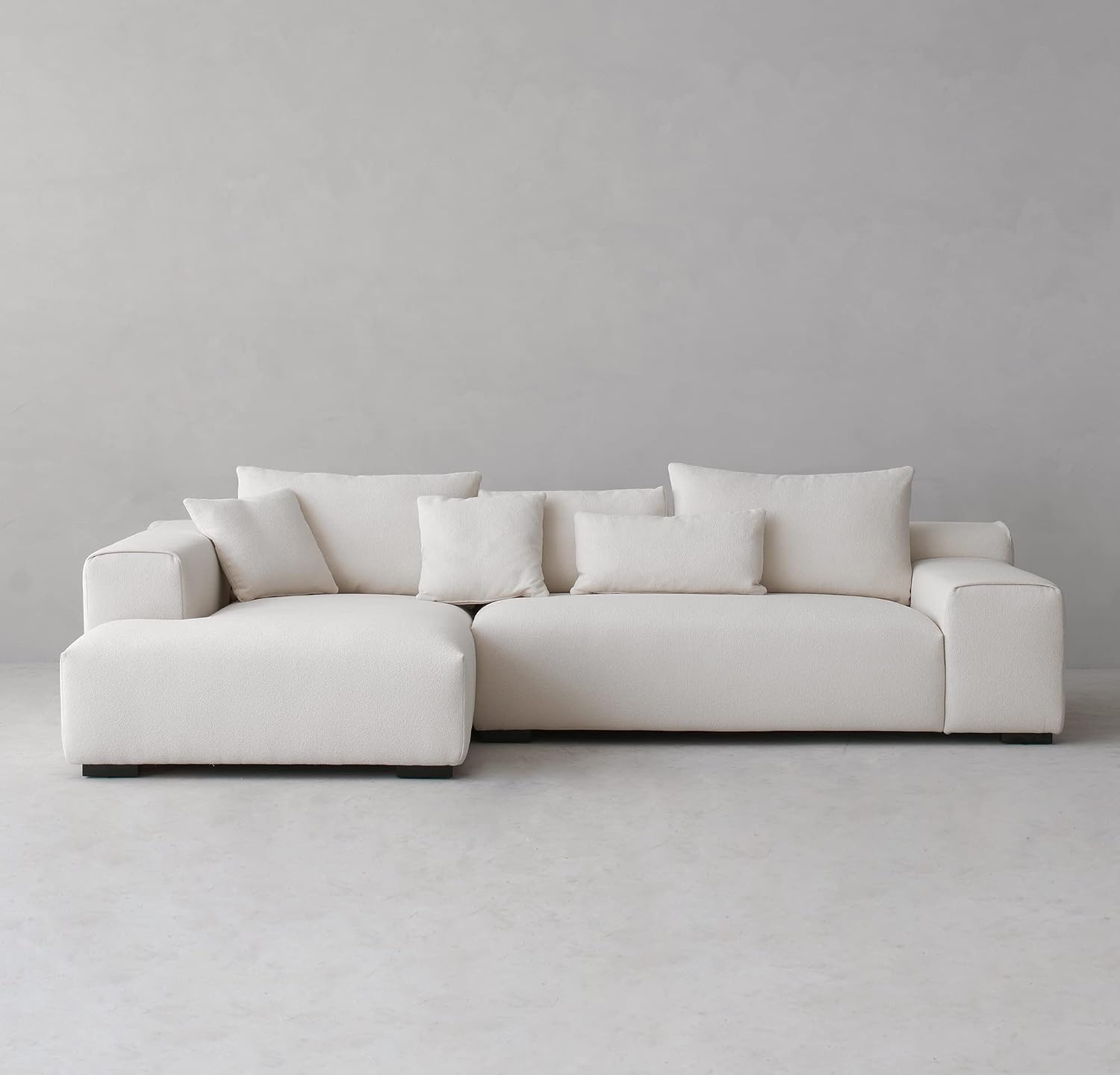 Acanva Modern Oversized Modular L Shaped Sectional Sofa Set for Living Room, Minimalist Style Comfy 4-Seat Corner Couch, Left Chaise, Wool-Like