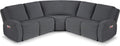 VANSOFY Extra Large Reclining Sectional Couch Covers, Washable 5-Piece Sofa Covers for L Shape Sectional Sofa Corner Seater, Thick, Soft Sofa Slipcovers (5 Seat Recliner Cover,Charcoal Gray)