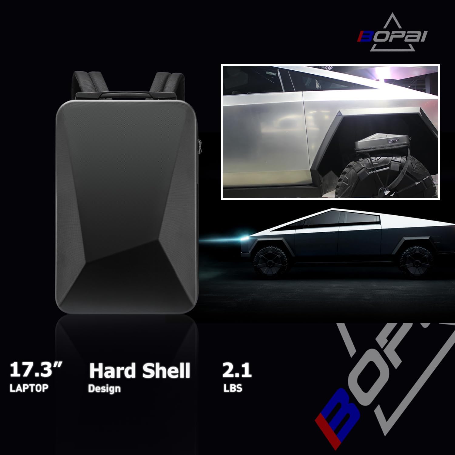 BOPai Hard Shell Tsa Laptop Backpack for Men Gaming Backpack for 17.3 inch Anti Theft Expansion Backpack Light Slim Black Usb Waterproof 15.6 Rucksack