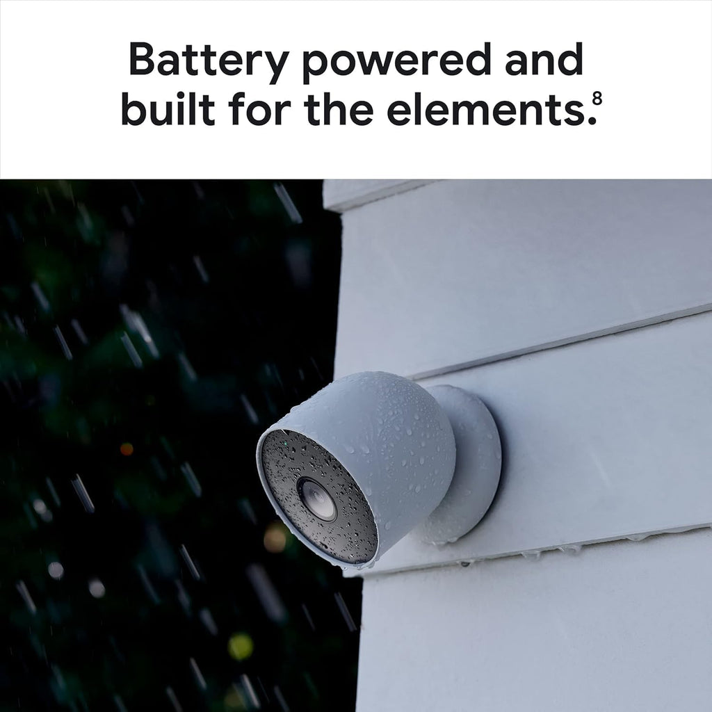 Google Nest Cam Outdoor or Indoor, Battery - 2nd Generation 2 Pack with Extra Replacement Cable