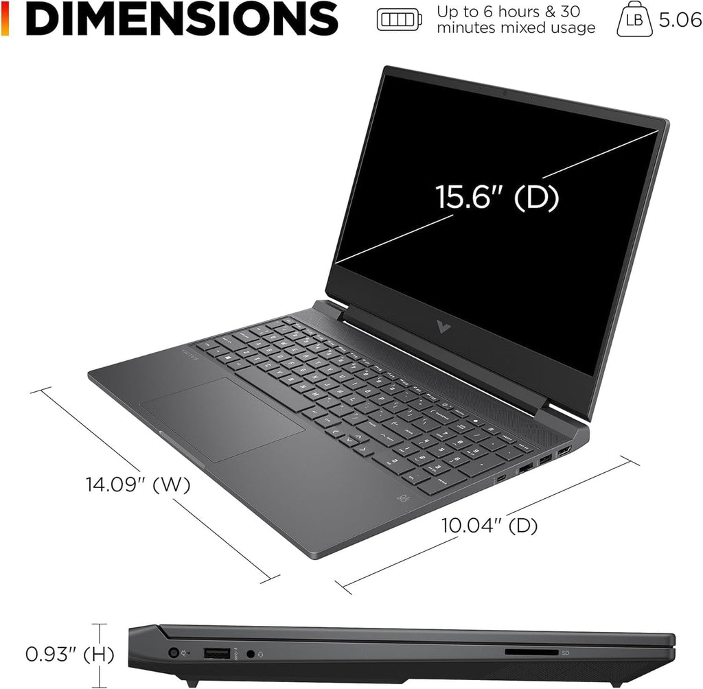 HP Victus 15.6' Full HD 144Hz Gaming Laptop, Intel Core i5-12450H, NVIDIA GeForce RTX 3050,Backlit Keyboard, Wi-Fi 6, Windows 11 Pro, Performance Blue (32GB | 1TB PCIe SSD)
