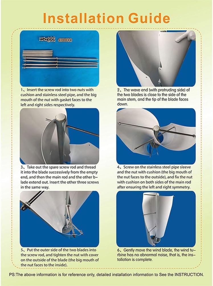 Wind Turbine Generator, 12V 1000W Vertical Wind Turbine Portable Windmill Power Generator Free Energy Generators Kit with Charge Controller