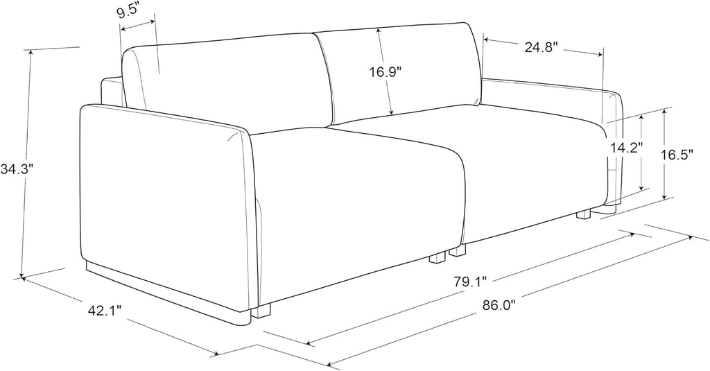 Serta Vail 86' Convertible Sleeper Sofa, Queen Size, Wall-Hugging Dreamglide Mechanism, Dreamcoil Comfort, Boucle Fabric, Ivory