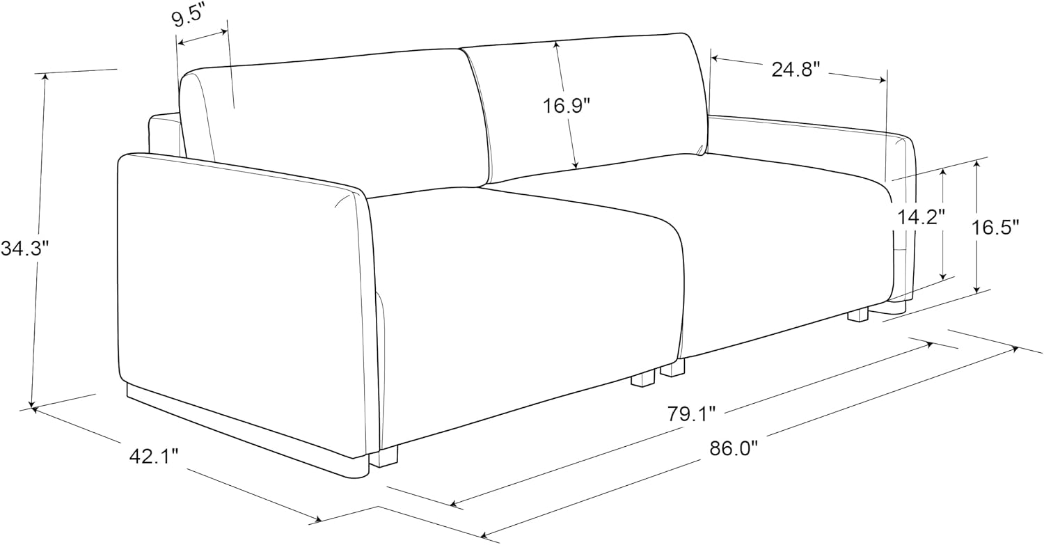 Serta Vail 86' Convertible Sleeper Sofa, Queen Size, Wall-Hugging Dreamglide Mechanism, Dreamcoil Comfort, Boucle Fabric, Ivory