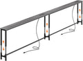 Huuger 110.2 Inch Sofa Table with Power Outlets, 23.9''-34.4'' Height Adjustable Range, Behind Couch Table with USB-C Ports, Sofa Tables Narrow Long, Skinny Console Table, for Small Spaces, Grey