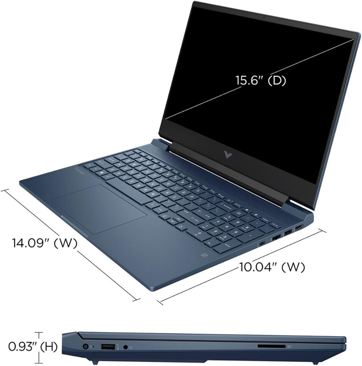 HP Victus Gaming Laptop, 15.6' FHD Display, 12th Gen 8-Core i5 12450H (Up to 4.40 GHz), GeForce RTX 3050, 32GB RAM, 1TB PCle 4.0, Backlit KB, Keypad, WiFi 6, RJ45, USB-C, PDG HDMI Cable, Win 11 Pro