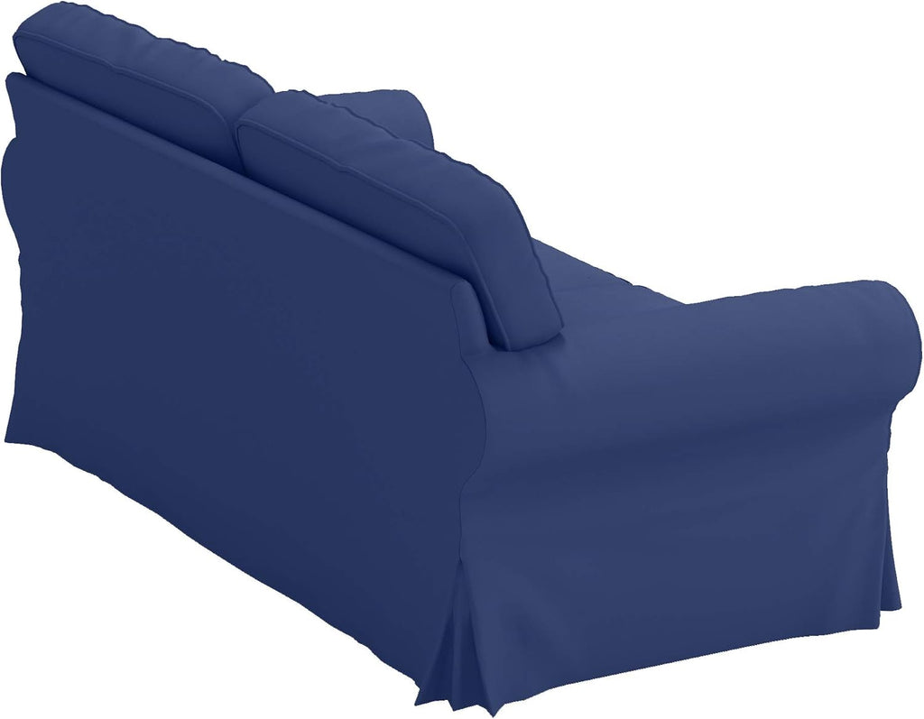 Custom Slipcover Replacement Cotton Ektorp Loveseat Cover Replacement is Made Compatible for IKEA Ektorp Loveseat Sofa Slipcover(Deep Blue Loveseat)
