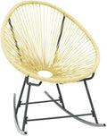 vidaXL Acapulco Chair Beige Poly Rattan, Powder-Coated Steel Standard