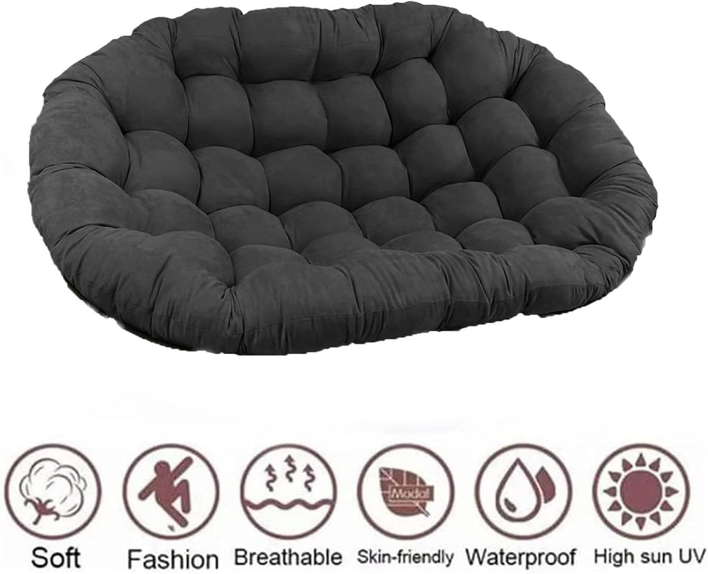 Wicker Papasan Chair Cushion, Shaggy Double Papasan Cushion, Modern Style Cozy Saucer Chair Mat, Soft Thicken Egg Chair Cushion for Round Chair Swing Chair Patio