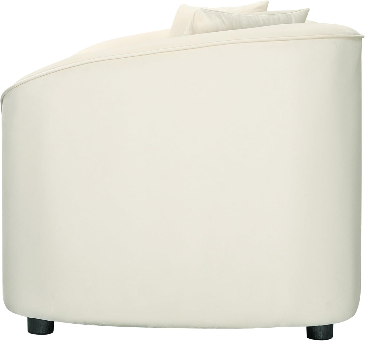Christopher Knight Home 87.50' Velvet Curved Oversized 2 Seater Sofa, Upholstered Couch Chair, Soft Seating Lounge Sofa, Cozy Loveseat with Armrest, Reading Loveseat for Living Room, Home Rest, Cream