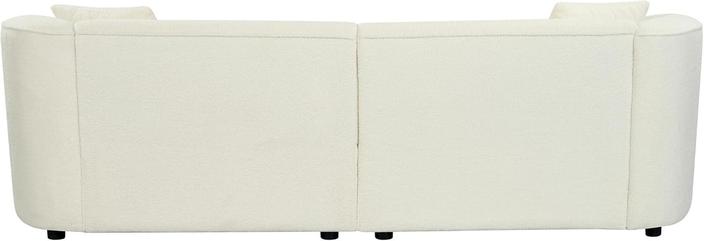 Christopher Knight Home Sabbo 87.50' Boucle Upholstered Couch, Oversized 2 Seater Sofa, Curved Soft Seating Lounge Sofa Chair, Cozy Loveseat with Armrest, Reading Sofa for Living Room Home Rest, Beige