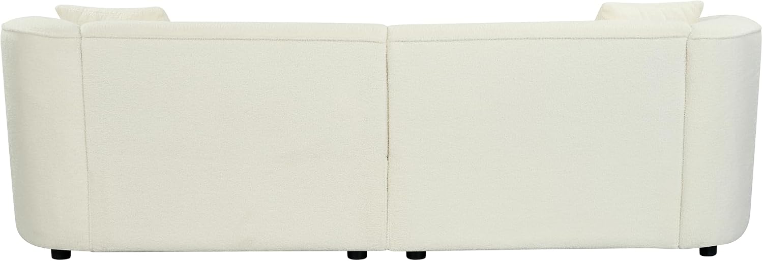 Christopher Knight Home Sabbo 87.50' Boucle Upholstered Couch, Oversized 2 Seater Sofa, Curved Soft Seating Lounge Sofa Chair, Cozy Loveseat with Armrest, Reading Sofa for Living Room Home Rest, Beige