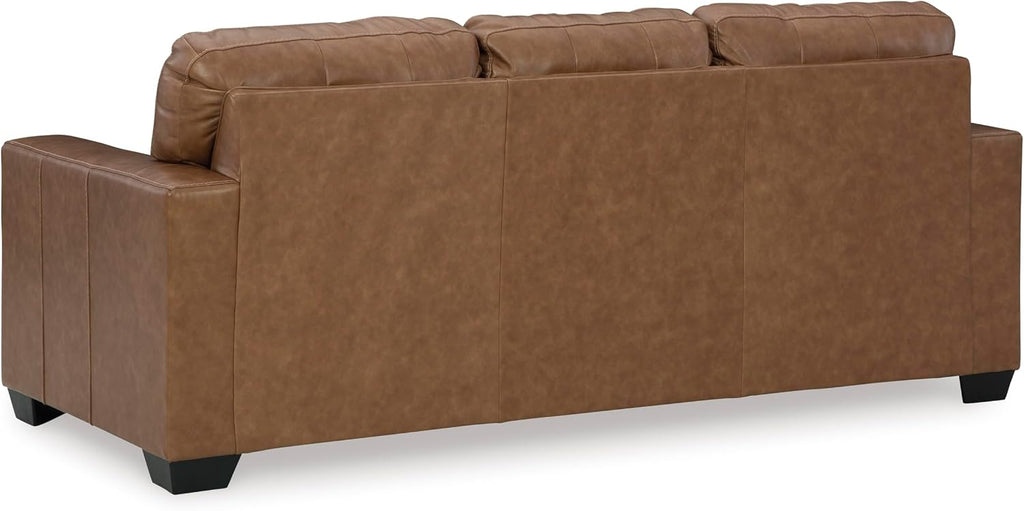 Signature Design by Ashley Bolsena Contemporary Leather Match Sofa, Dark Brown