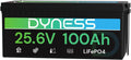Dyness 24V 100Ah LiFePO4 Battery, 25.6V Lithium Battery with 2560W Power, Built-in 100A BMS with Low Temp Protection, Supports 4P2S Connection, Up to 20.48kWh, Perfect for RV, Solar System, Marine