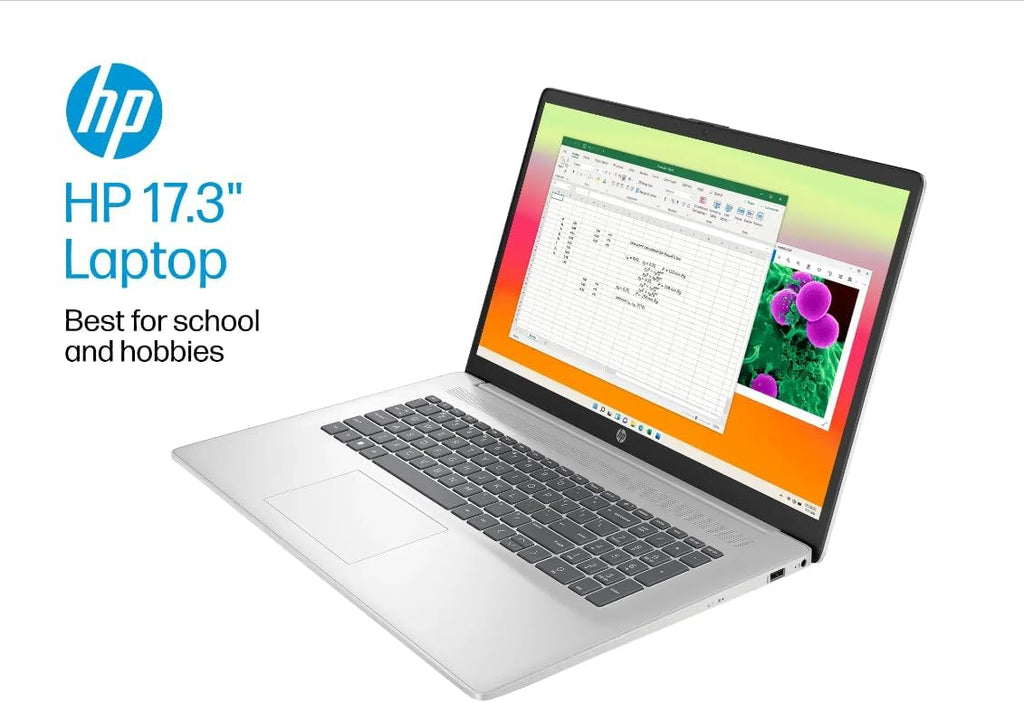 HP 17 Laptop (17.3' FHD Anti-glare, AMD 6-Core Ryzen 5 5500U, 16GB RAM, 512GB SSD, Narrow Bezel) Home & Business, Long Battery Life, Webcam, Wi-Fi, Numpad, Fast Charge, IST Hub, Win 11 Pro, Silver