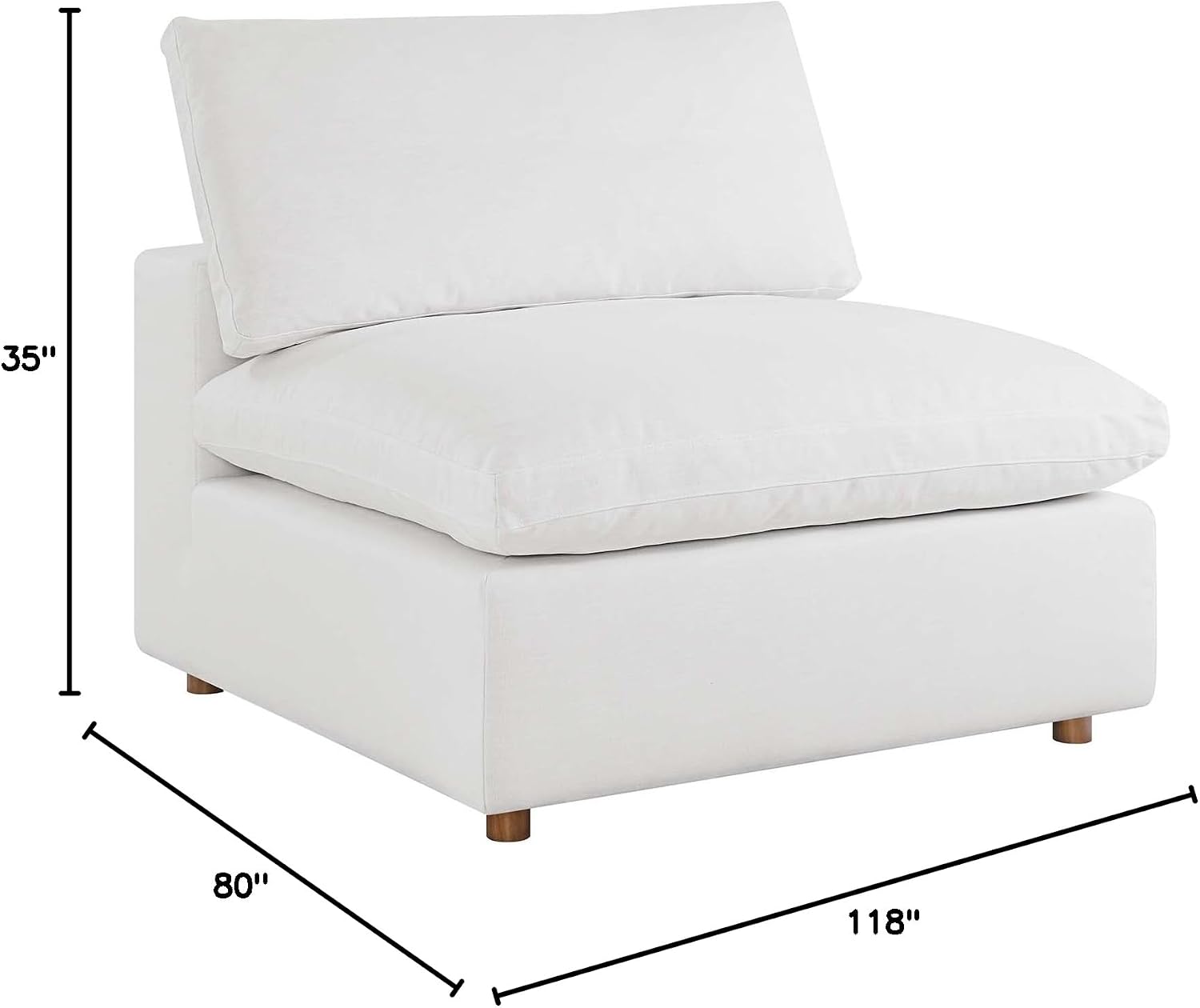 Modway Commix Down-Filled Overstuffed Upholstered 4-Piece Sectional Sofa