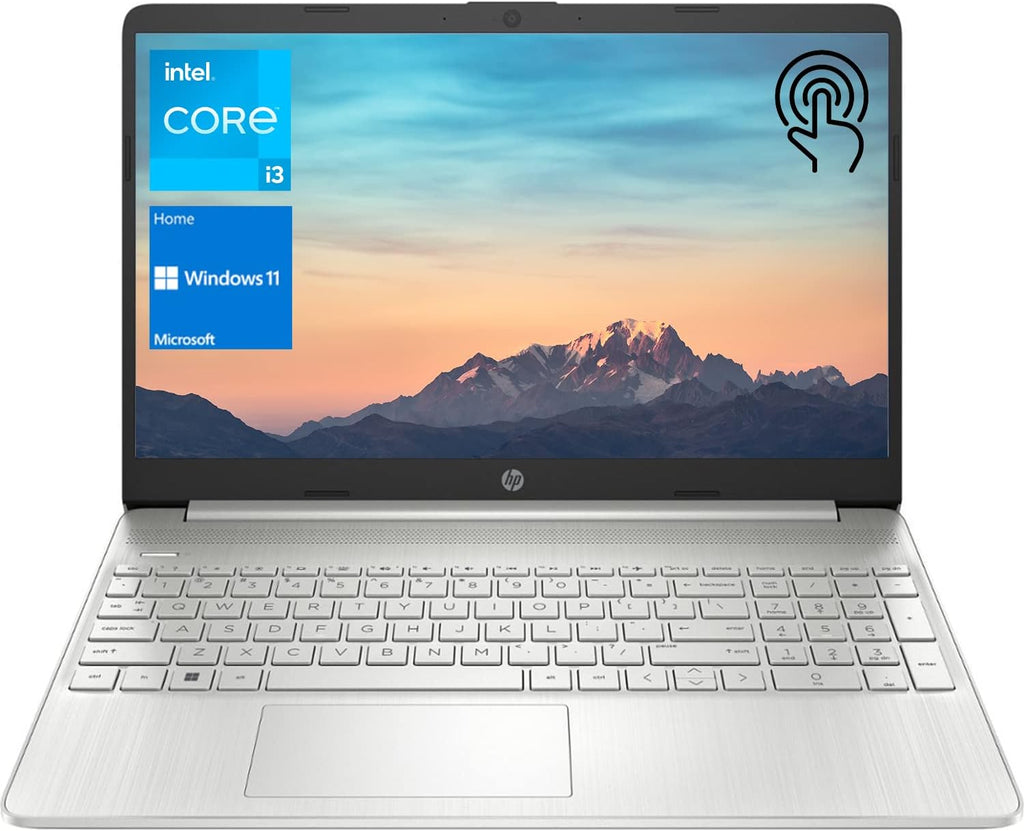 HP Notebook Laptop, 15.6' HD Touchscreen, Intel Core i3-1115G4 Processor, 12GB RAM, 256GB PCIe SSD, Webcam, Type-C, HDMI, SD Card Reader, Wi-Fi, Windows 11 Home, Silver
