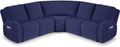 VANSOFY Extra Large Reclining Sectional Couch Covers, Washable 5-Piece Sofa Covers for L Shape Sectional Sofa Corner Seater, Thick, Soft Sofa Slipcovers (5 Seat Recliner Cover, Navy Blue)