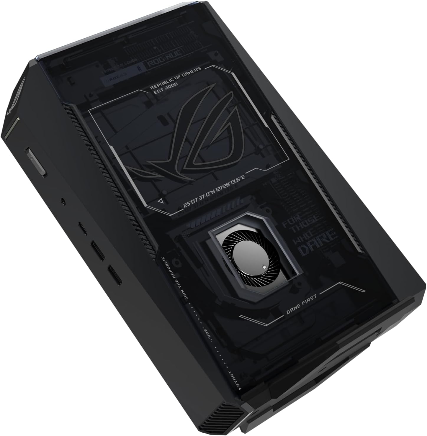 ROG NUC (2025) Gaming Mini PC with Intel® Core™ Ultra 9 (Series 2) ARL-HX CPU, NVIDIA® GeForce RTX™ 5080 Mobile GPU, 32GB DDR5 RAM, 2TB NVMe SSD, Thunderbolt™ 4, Triple-Fan Cooling, and ARGB Lighting