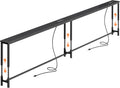 Huuger 110.2 Inch Sofa Table with Power Outlets, 23.9''-34.4'' Height Adjustable Range, Behind Couch Table with USB-C Ports, Sofa Tables Narrow Long, Skinny Console Table, for Small Spaces, Black