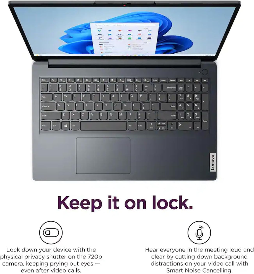 Lenovo IdeaPad 15.6' Laptop, FHD (1920x1080) TN 220nits Anti-Glare Display, AMD Ryzen 5 7520U, 8GB LPDDR5 RAM, 512GB SSD, AMD Radeon 610M Graphics, Windows 11 Home, Abyss Blue, EAT Wireless Earbuds