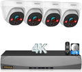 OOSSXX (2026 New) 4K PoE Security Camera System, 8CH 4K NVR with 1TB HDD, 4pcs 8MP Dome Cameras Outdoor Indoor, 130° Wide Angle, 2-Way Audio, AI Human/PIR Detection, No Monthly Fee