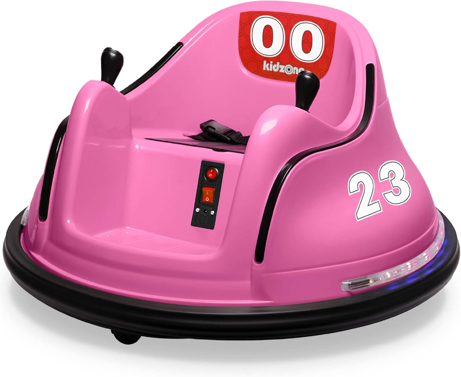 Kidzone 6V Electric Ride On Bumper Car for Kids & Toddlers 1.5-6 Years Old, DIY Sticker Baby Bumping Toy Gifts W/Remote Control, LED Lights & 360 Degree Spin, ASTM Certified, Pink