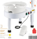 VEVOR Pottery Wheel for Adults, 11in/28cm Ceramic Wheel Forming Machine, 0-6in Adjustable Lift Leg 350W Professional Pottery Kit with Foot Pedal Detachable Basin for Work Art Craft DIY, White