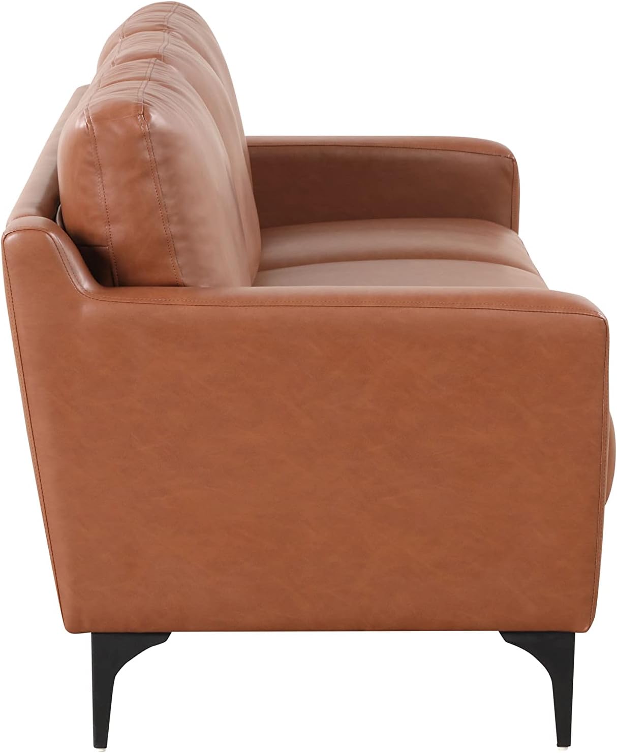 Serta Triton 55.5' Loveseat, Transitional Modern, Dreamcoil Comfort, Metal Legs, Vegan Leather, Brown