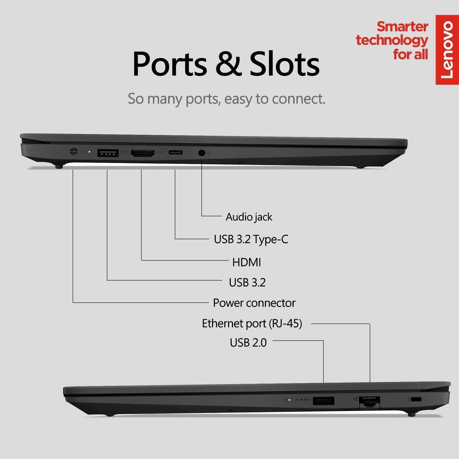 Lenovo New V15 Laptop · 32GB RAM · 512GB SSD · Intel Celeron N4500 Processor · Intel UHD Graphics · 15.6' FHD 1080p Anti-Glare Display · Ethernet RJ-45 · Windows 11 Pro · WOWPC Recovery USB