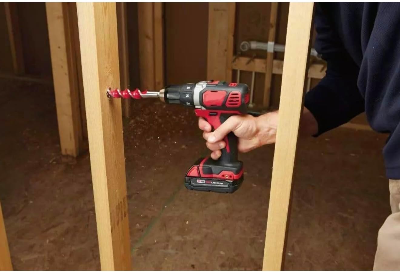 M18 Cordless Power Tool Combo Kit with 1/2' Drill Driver, 1/4' Impact Driver, 2 Batteries, Charger and Contractor Bag, Red and Black