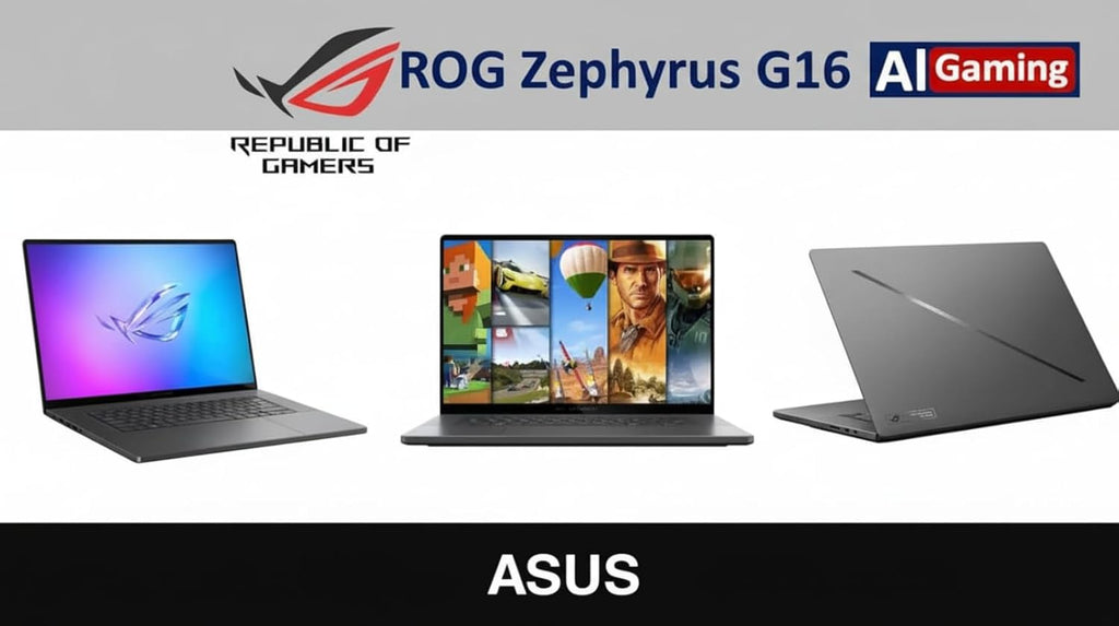 ASUS ROG Zephyrus G16 AI Gaming Laptop 16.0' ROG Nebula OLED FHD+ Display (Intel Ultra 9-285H, GeForce RTX 5080 16GB, 32GB LPDDR5X, 2TB SSD, RGB KB, Wi-Fi 7, BT 5.4, Win11Pro) w/DKZ USB Port Expander