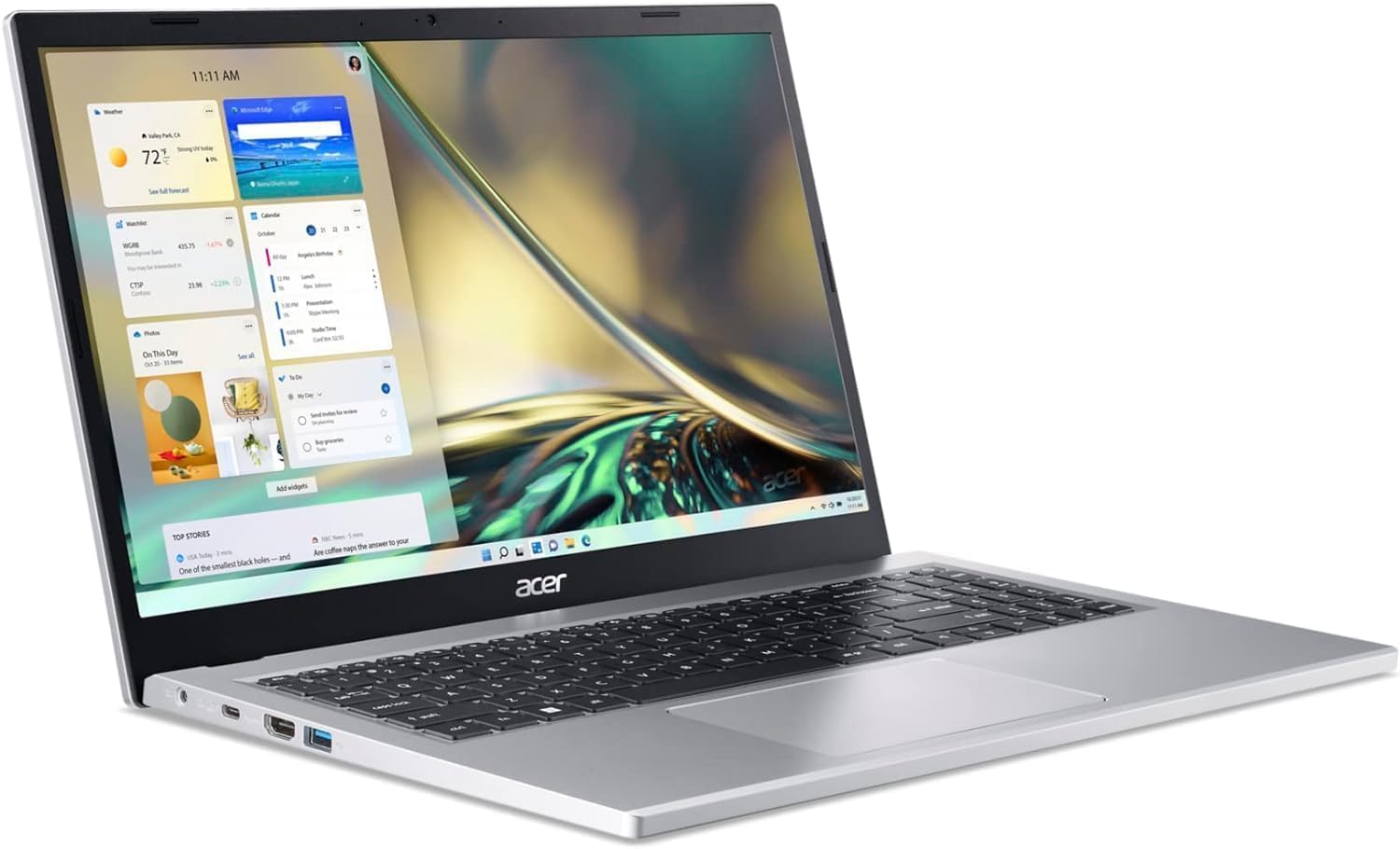 acer Aspire Slim Laptop, 15.6' Full HD IPS Display, AMD Ryze 7 5700U Processor(Up to 4.3GHz), AMD Radeon Graphics, 16GB LPDDR5 RAM, 1TB NVMe SSD, Wi-Fi 5, Windows 11 Home