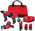 3497-24 for Milwaukee M12 FUEL 4-Tool Combo Kit 3404-20 1/2' Hammer Drill/Driver, 3453-20 1/4' Hex Impact Driver, 2520-20 Recip Saw, 49-24-0146 Work Light
