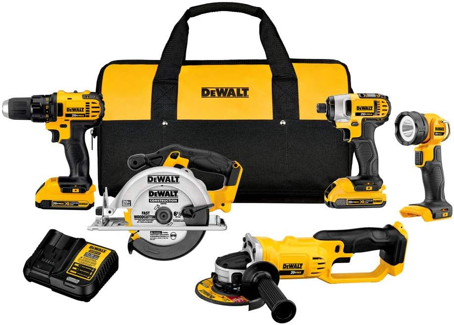 DEWALT 20V MAX Combo Kit, Compact 5-Tool (DCK521D2)