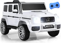 INFANS Licensed Mercedes Benz G63 Kids Ride On Car, 12V Electric Vehicle with Remote Control, Double Open Doors, Music, Bluetooth, Wheels Suspension, Battery Powered for Children Boy Girl (White)