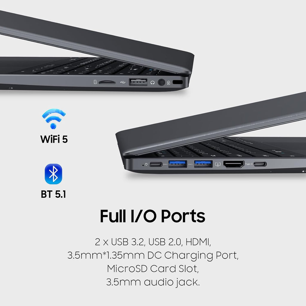 Laptop Computer, 1TB SSD, 12GB RAM Laptops, Quad Core N95 Processor, 15.6' FHD IPS Display, Laptop Support Fingerprint, WiFi 5, BT 5.0, USB-C, HDMI, Black