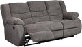 Signature Design by Ashley Tulen Modern Manual Pull Tab Reclining Sofa, Dark Gray