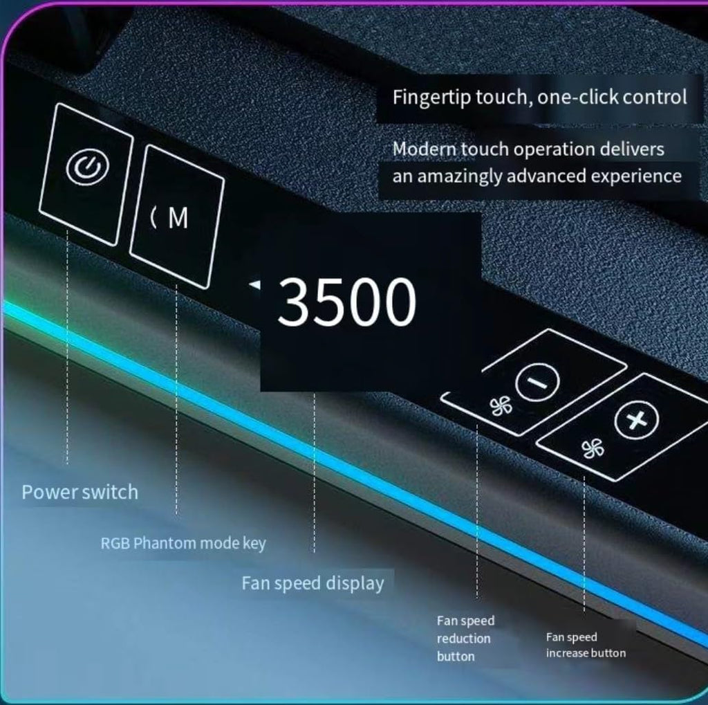 Cooling Pad for Dell Alienware m18 R2 R1 area-51 18 inch Gaming Laptop, It is a Well Deserved Heat Dissipation Monster,Cooler with Powerful Turbo Fan Can Fast Cooling,6 RGB Light Mode,Touch Start