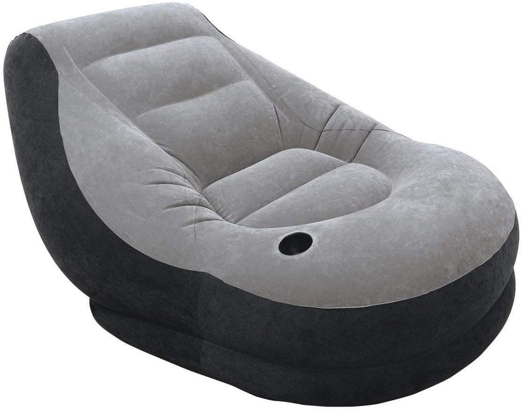Intex Inflatable Corner Living Room Neutral Sectional Sofa & Lounge Chair Set
