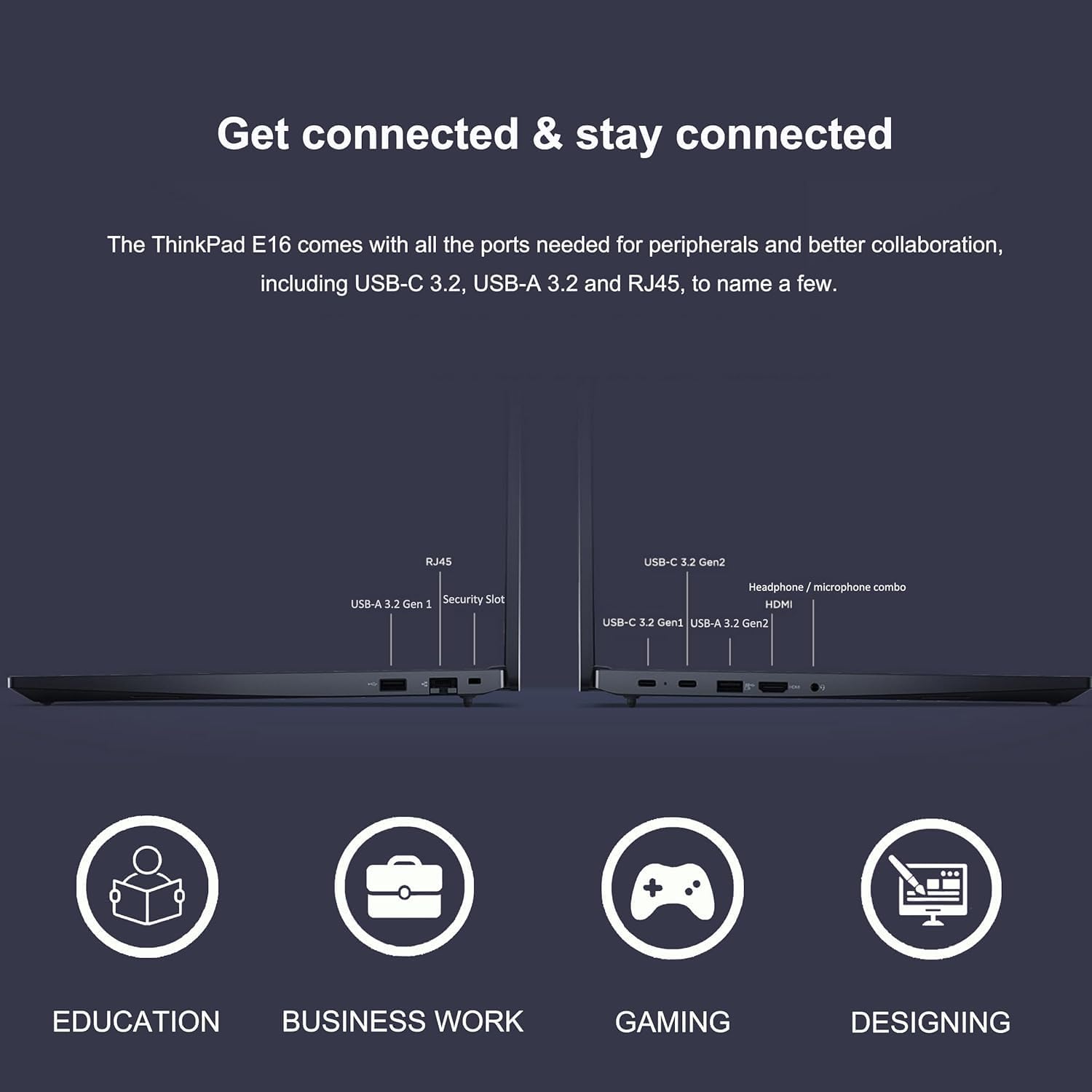 Lenovo ThinkPad E16 Gen 2 16' FHD+ Business Laptop Computer, AMD Ryzen 7 7735HS 8-Core, 32GB DDR5 RAM, 1TB PCIe SSD, WiFi 6E, Backlit KB, Fingerprint, Win 11 Pro, USB-C Hub, Office 365, Charcoal