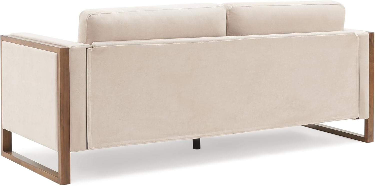 Christopher Knight Home Bricez 79' Sofa Couch, Cozy Upholstered 3-Seater Sofa, Oversized Loveseat, Comfy Fabric Couches for Living Room and Office, Modern Couch and Sofa, Wooden Frame, Taupe Beige