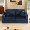 Cloud Couch Queen Sofa 80' 2-Seater Sofa(Not Boneless), Set of Modern Corduroy Loveseat with Deep Seats, High Backrest & Pocket Spring Cushions, Comfy Upholstered Couch for Living Room, Navy