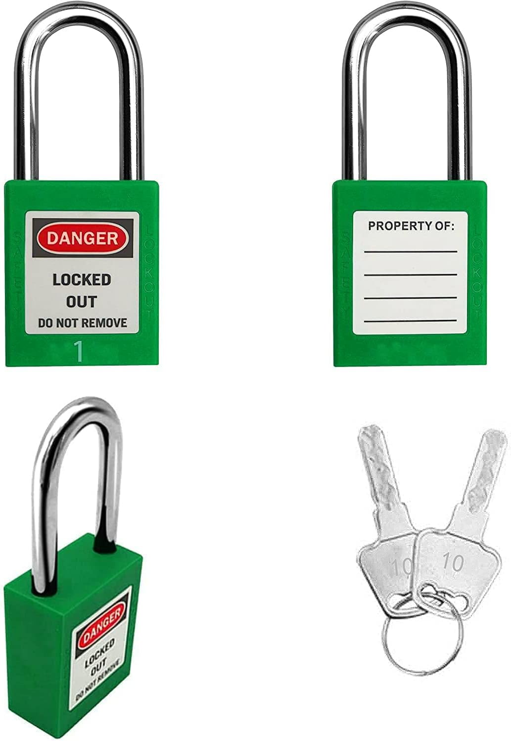 SAFBY 50 Keyed Different Lockout Tagout Locks with 50 Lock Out Tag Out Tags - Loto Safe Padlocks for Lock Out Tag Out Stations and Devices