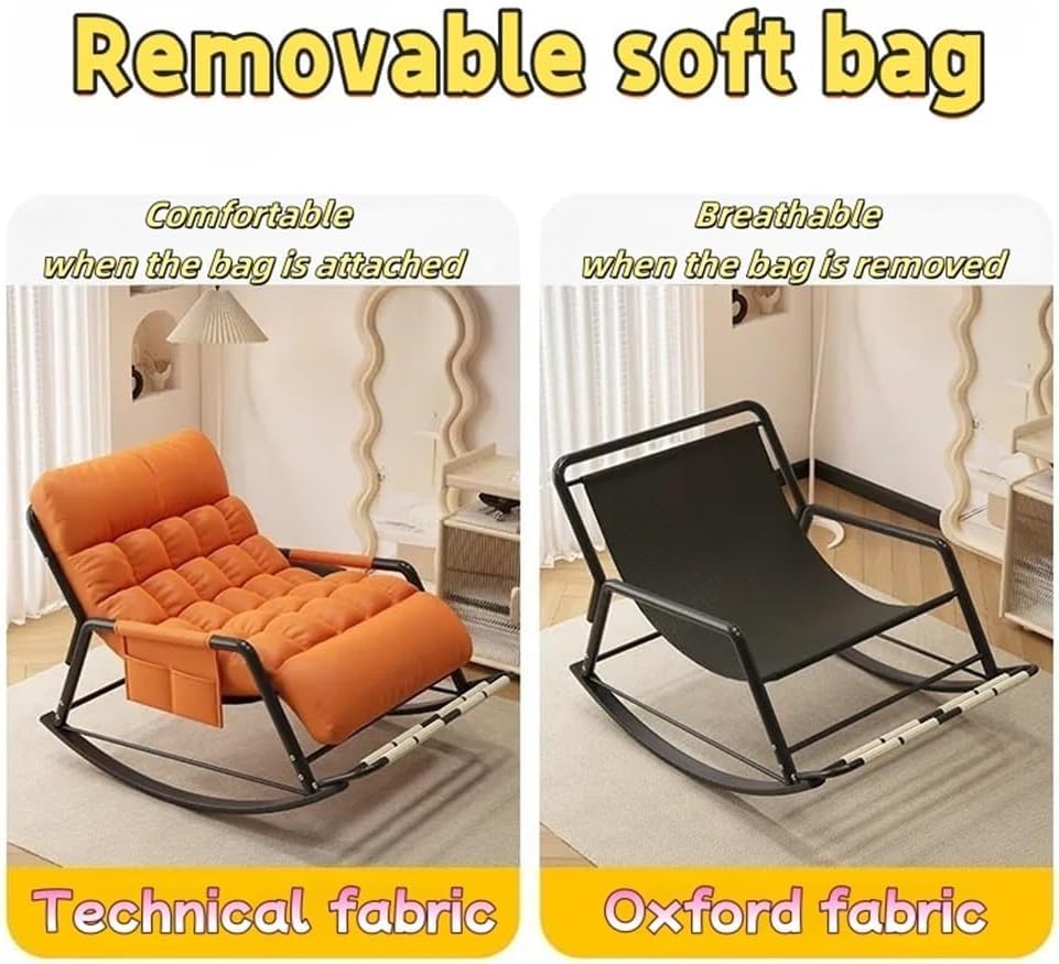 Indoor Outdoor Patio Rocking with Cushion, ChairsOversized Modern Rocker Chairs, Double Papasan Chair, Ergonomic Lounge for Living Room, Bedroom, Patio, Garden (Grey, Oversized)