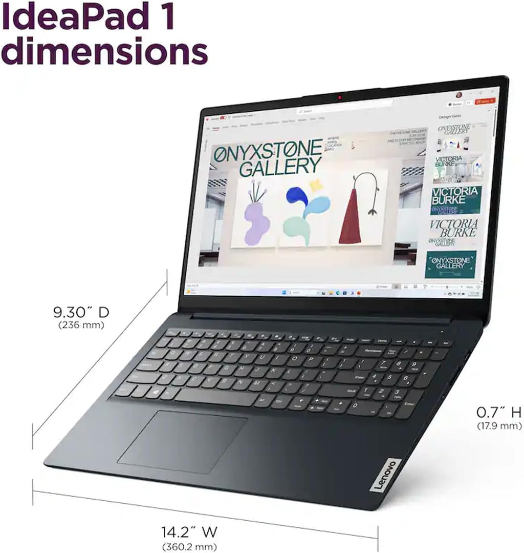 Lenovo IdeaPad 15.6' Laptop, FHD (1920x1080) TN 220nits Anti-Glare Display, AMD Ryzen 5 7520U, 8GB LPDDR5 RAM, 512GB SSD, AMD Radeon 610M Graphics, Windows 11 Home, Abyss Blue, EAT Wireless Earbuds