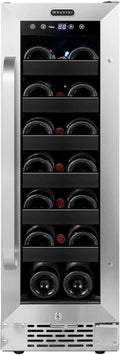 Whynter BWR-208SB Stainless Steel 12 inch Built-in 20 Bottle Undercounter Wine Refrigerator with Reversible Door, Digital Control and Lock