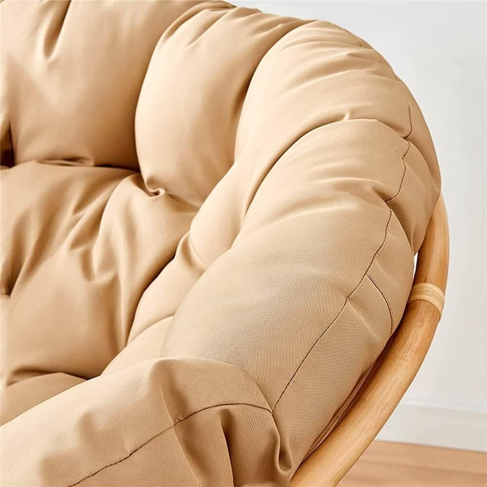 Papasan Chair Cushion,Indoor Round Papasan Cushion with Ties,Outdoor Papasan Chair Cushion (Orange 120cm/47in)