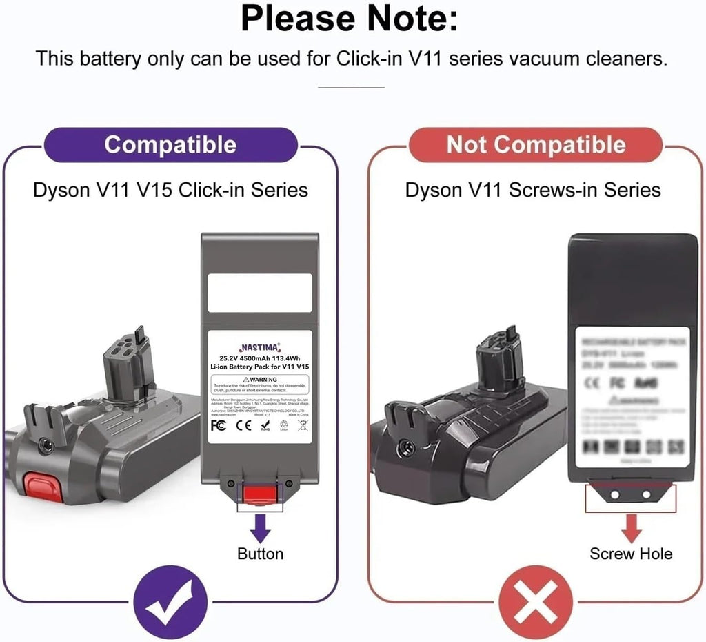 OUTMX 25.2V Compatible for Dyson Battery SV15 V15 and V11 Absolute Animal Fluffy Vacuum Cleaners Replacement Batteries(6000mAh)