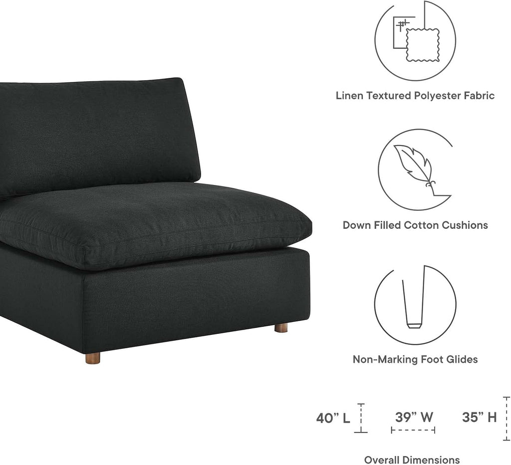 Modway Commix Down-Filled Overstuffed Upholstered 4-Piece Sectional Sofa